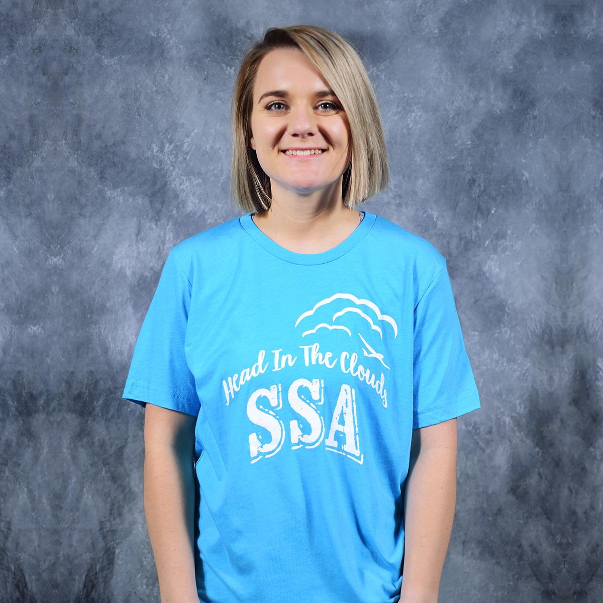 Head In Clouds Blue Soaring T Shirt Front blue t-shirt